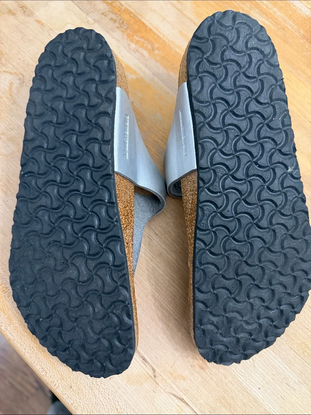 Silver Leather T-Strap birkenstock Sandals